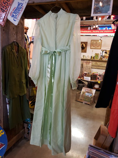 Woman's Green dotted swiss long dress size S