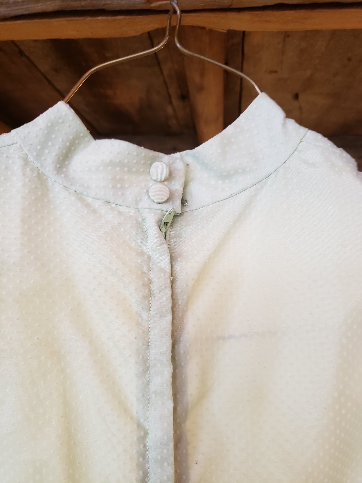 Woman's Green dotted swiss long dress size S