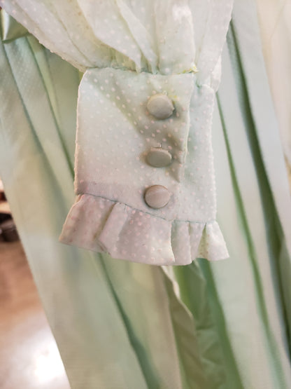 Woman's Green dotted swiss long dress size S