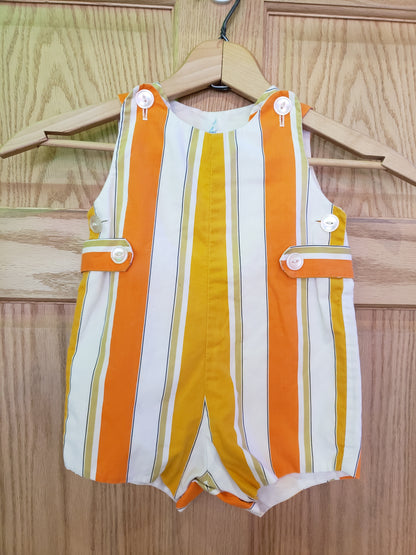 Betti Terrell Orange Stripe Infant Romper