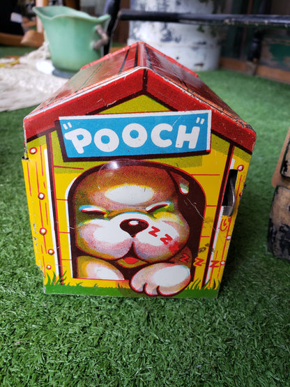 POOCH the Pop Out Pup tin litho toy