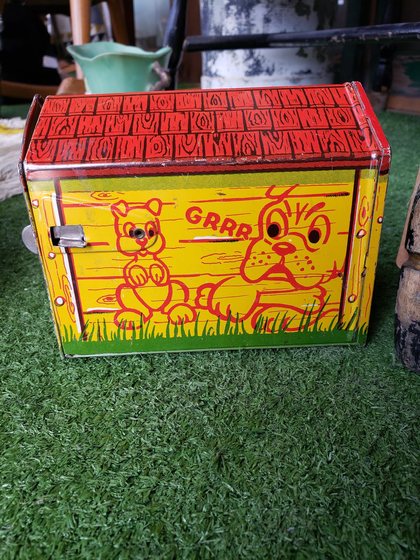 POOCH the Pop Out Pup tin litho toy