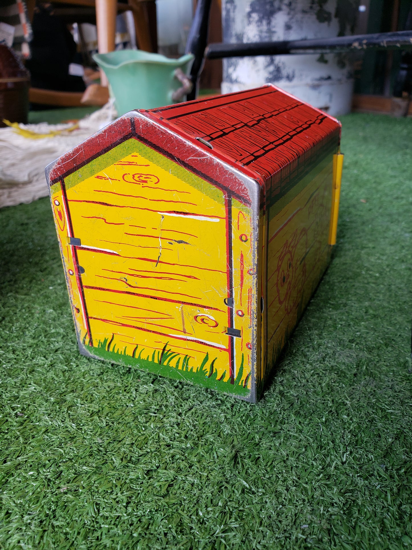 POOCH the Pop Out Pup tin litho toy