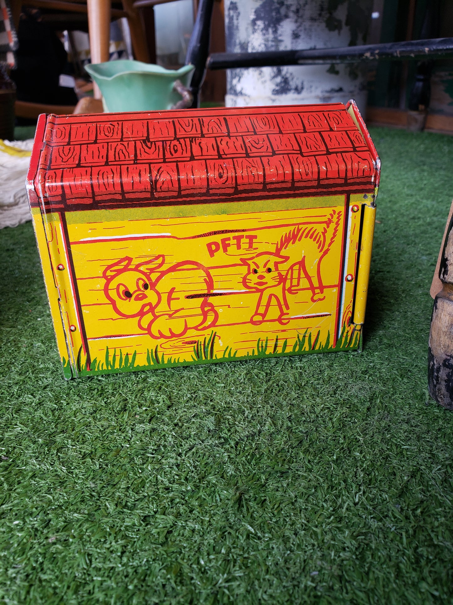 POOCH the Pop Out Pup tin litho toy