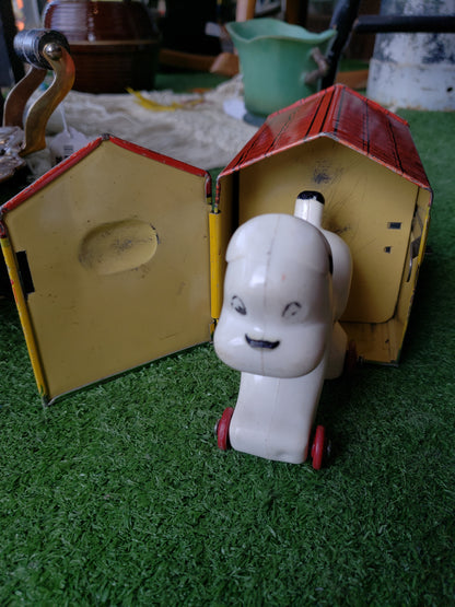POOCH the Pop Out Pup tin litho toy