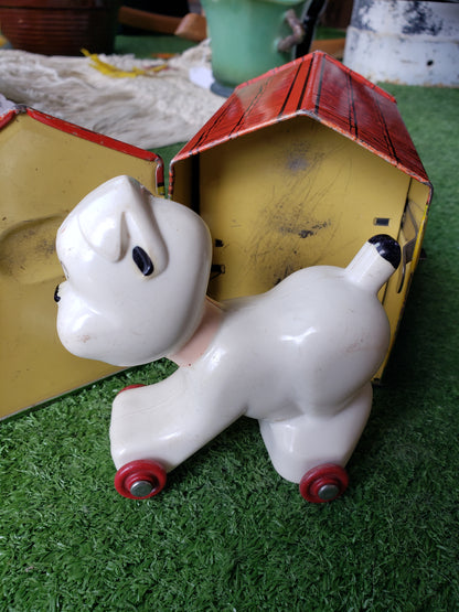 POOCH the Pop Out Pup tin litho toy