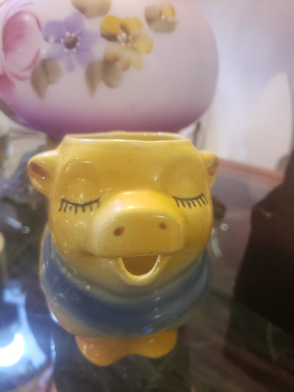Yellow Shawnee Pottery Pig creamer