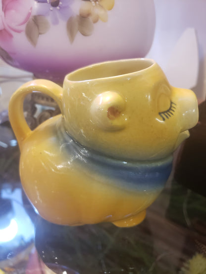 Yellow Shawnee Pottery Pig creamer