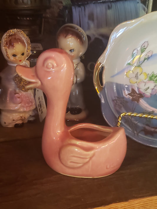 Pink Duck vintage planter