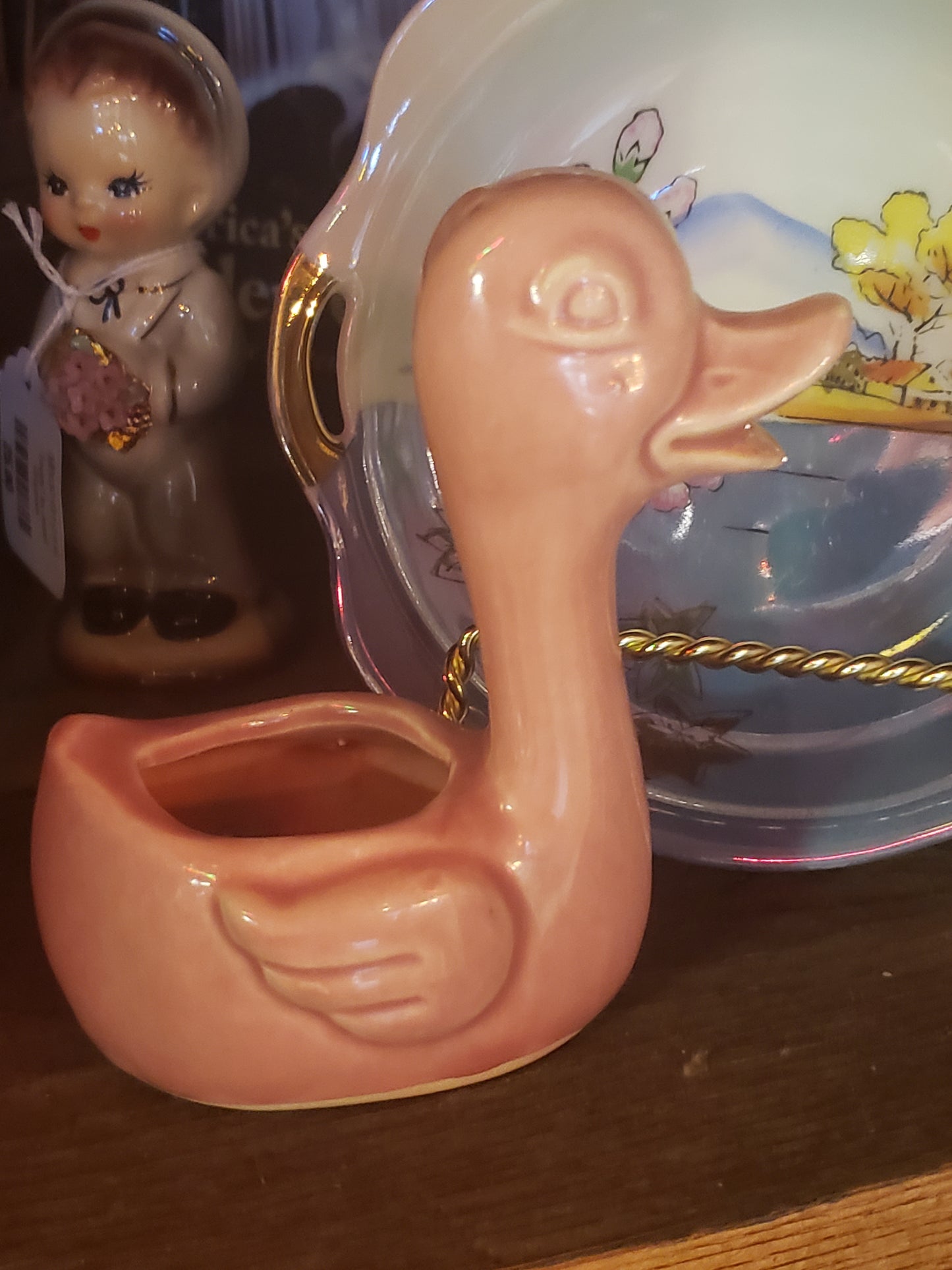 Pink Duck vintage planter