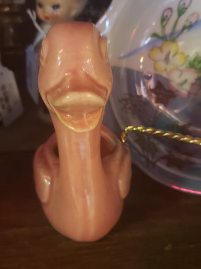 Pink Duck vintage planter