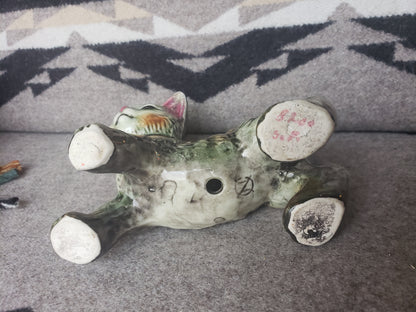 Ceramic gray tabby cat