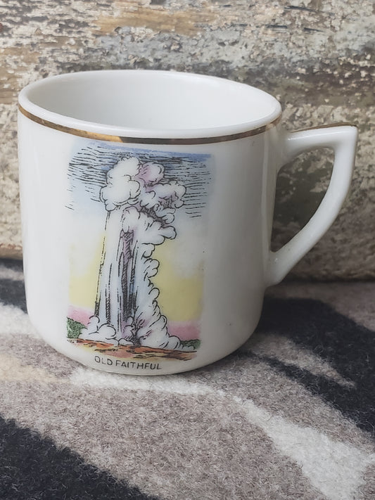 Old Faithful mini mug souvenir vintage