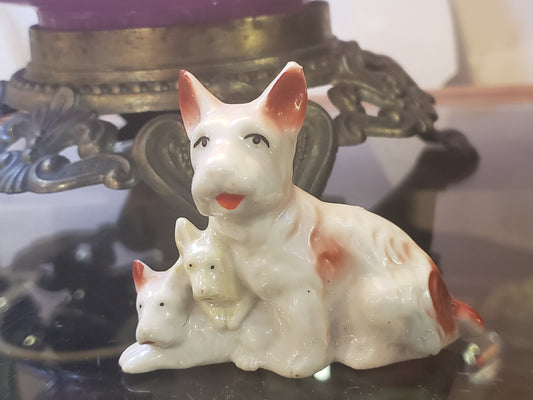 Westie Terrier and pups figurine (Japan)