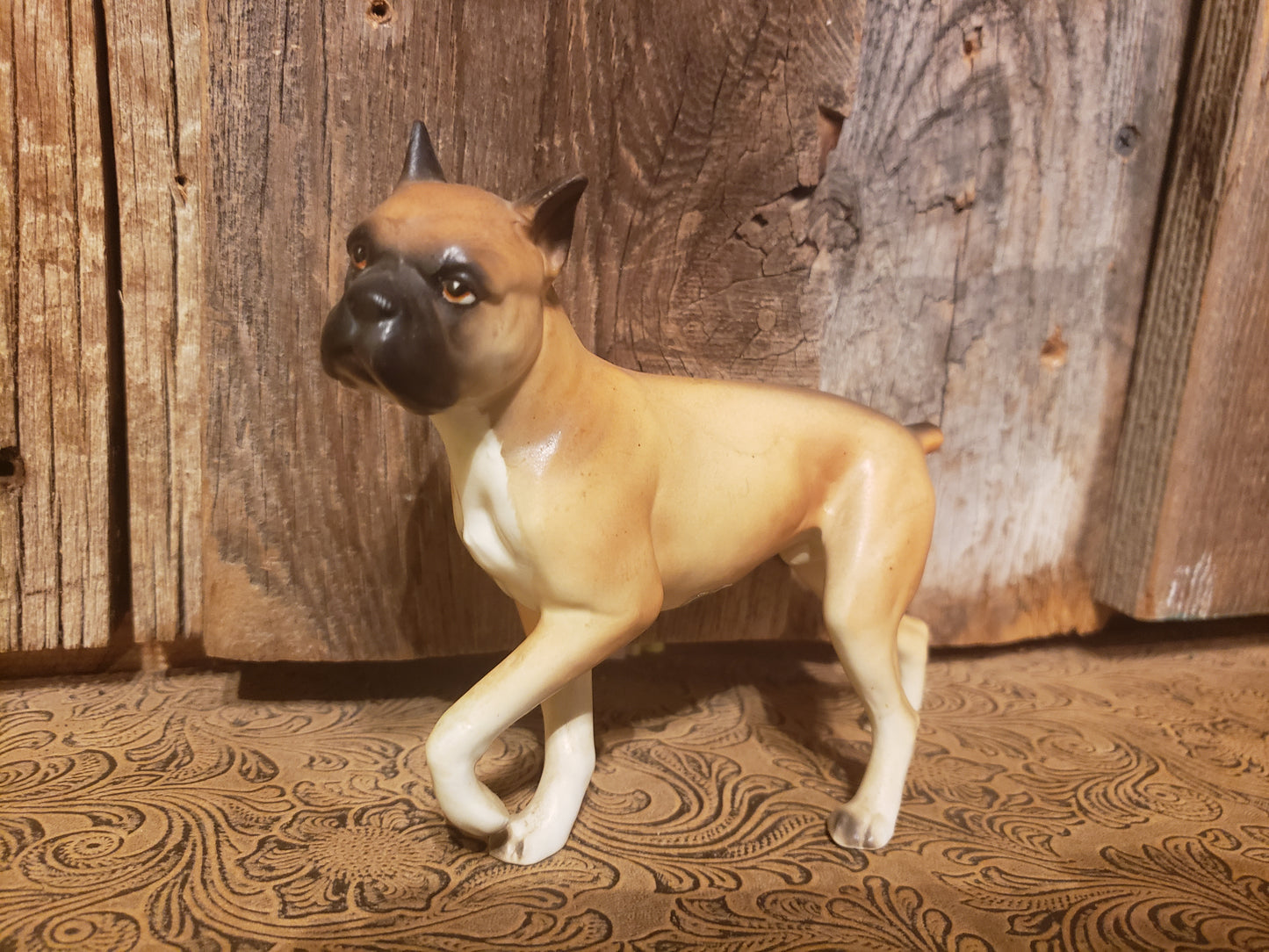 Ceramic boxer dog figurine