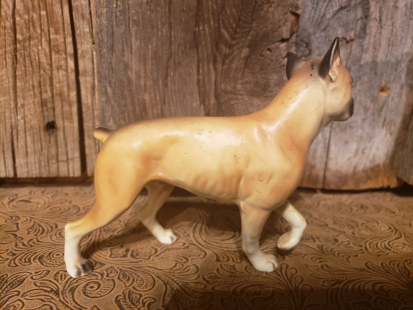 Ceramic boxer dog figurine