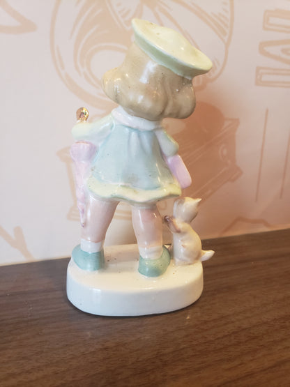 NAPCO Rainy Day Girl figurine with kitty cat