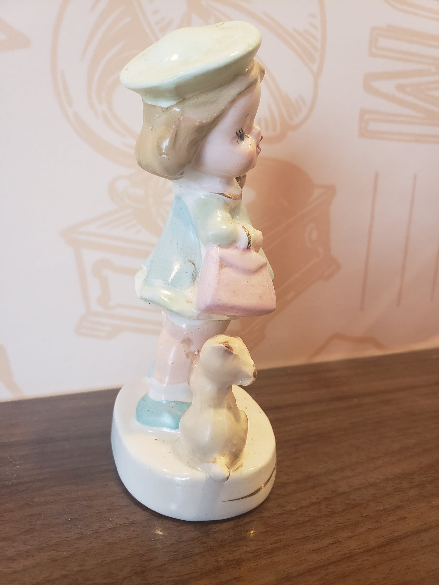NAPCO Rainy Day Girl figurine with kitty cat