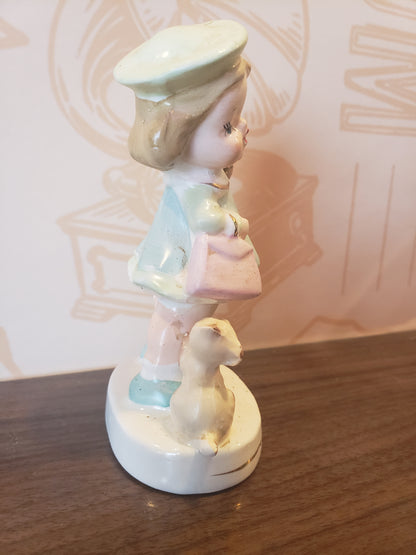 NAPCO Rainy Day Girl figurine with kitty cat