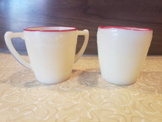 Laurel McKee Uranium Glass Mini Creamer & Sugar Bowl Set