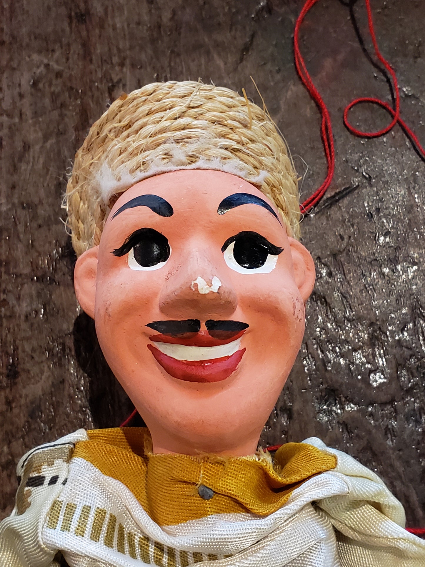 Straw Hat man vintage marionette