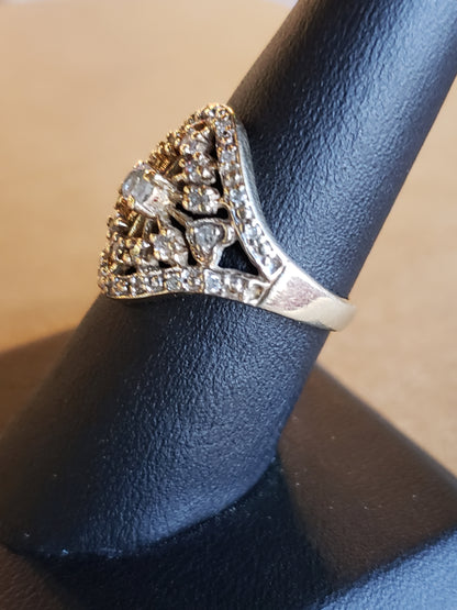 10K Diamond Cluster Ring size 8