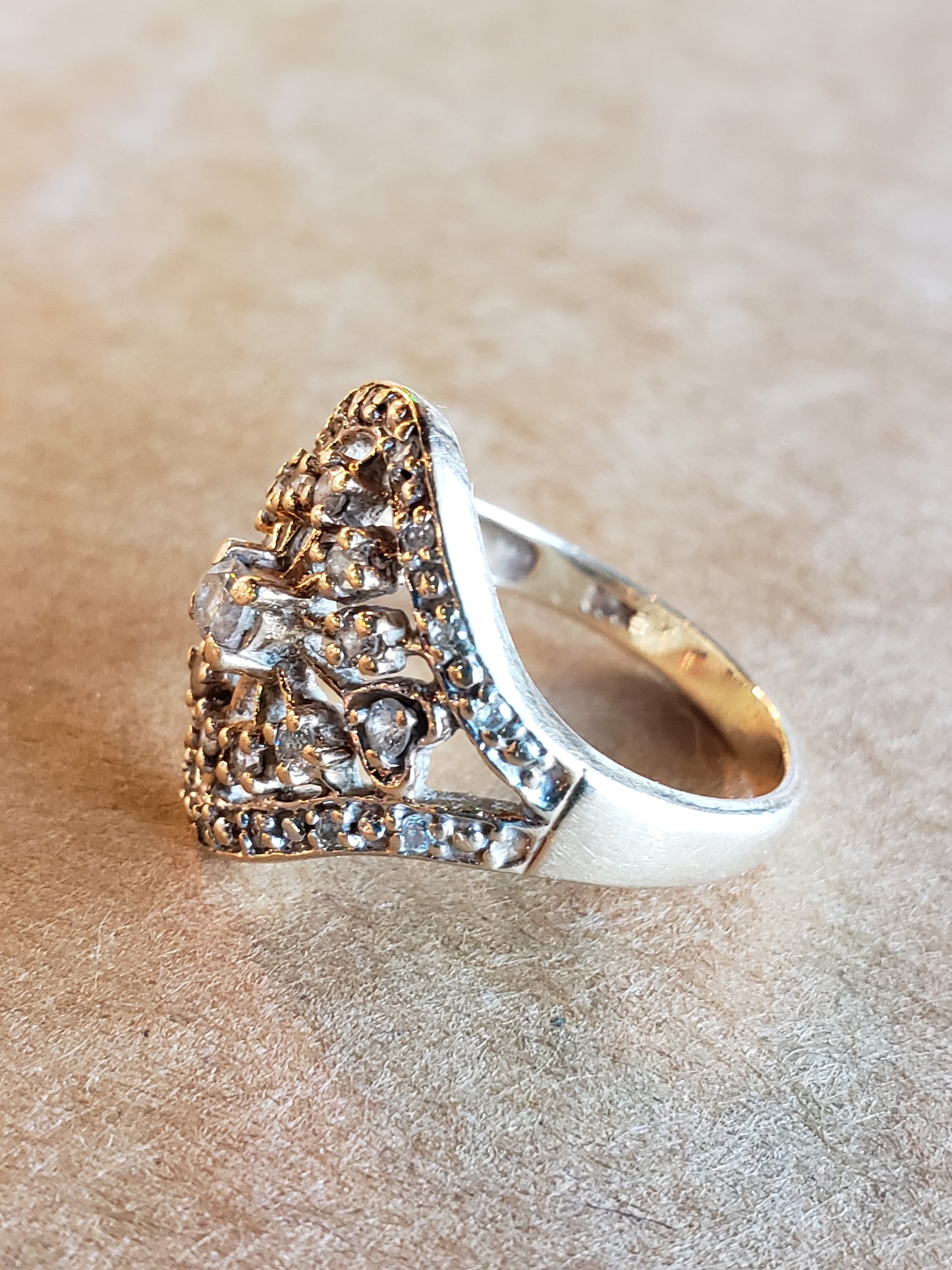 10K Diamond Cluster Ring size 8