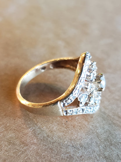 10K Diamond Cluster Ring size 8