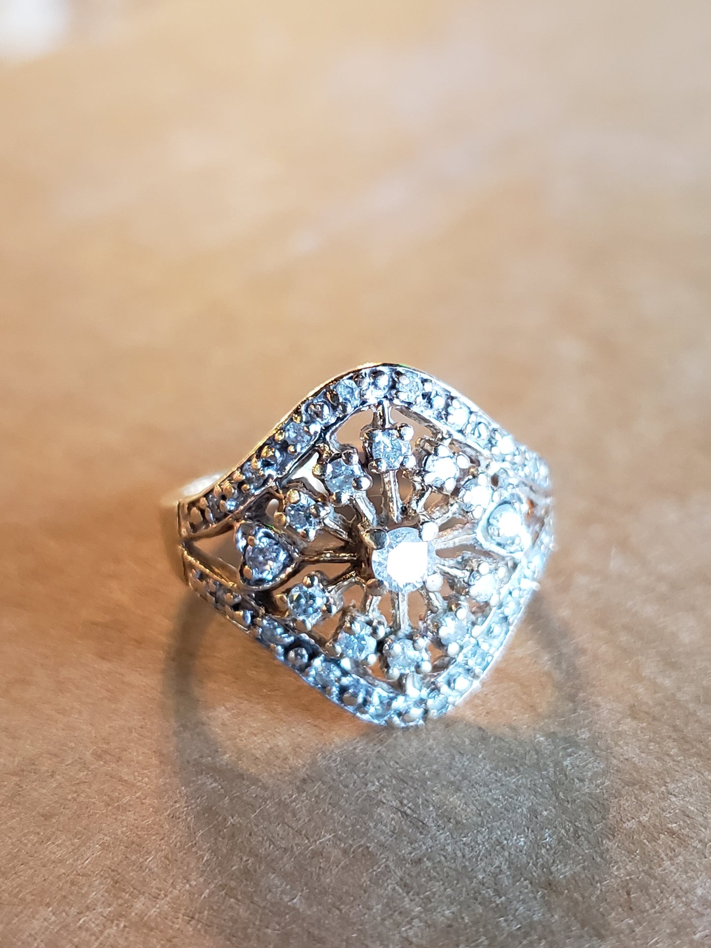 10K Diamond Cluster Ring size 8