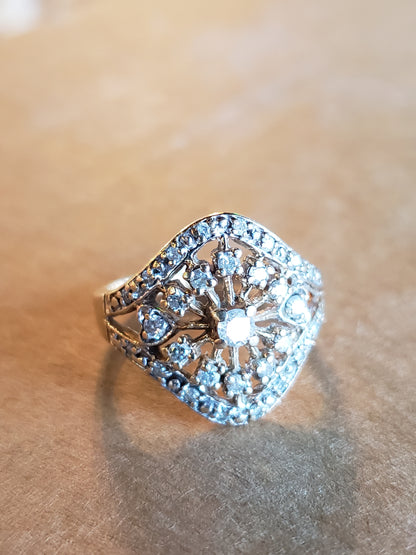 10K Diamond Cluster Ring size 8