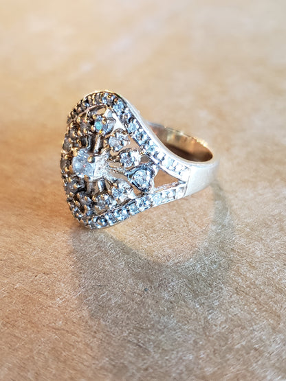 10K Diamond Cluster Ring size 8