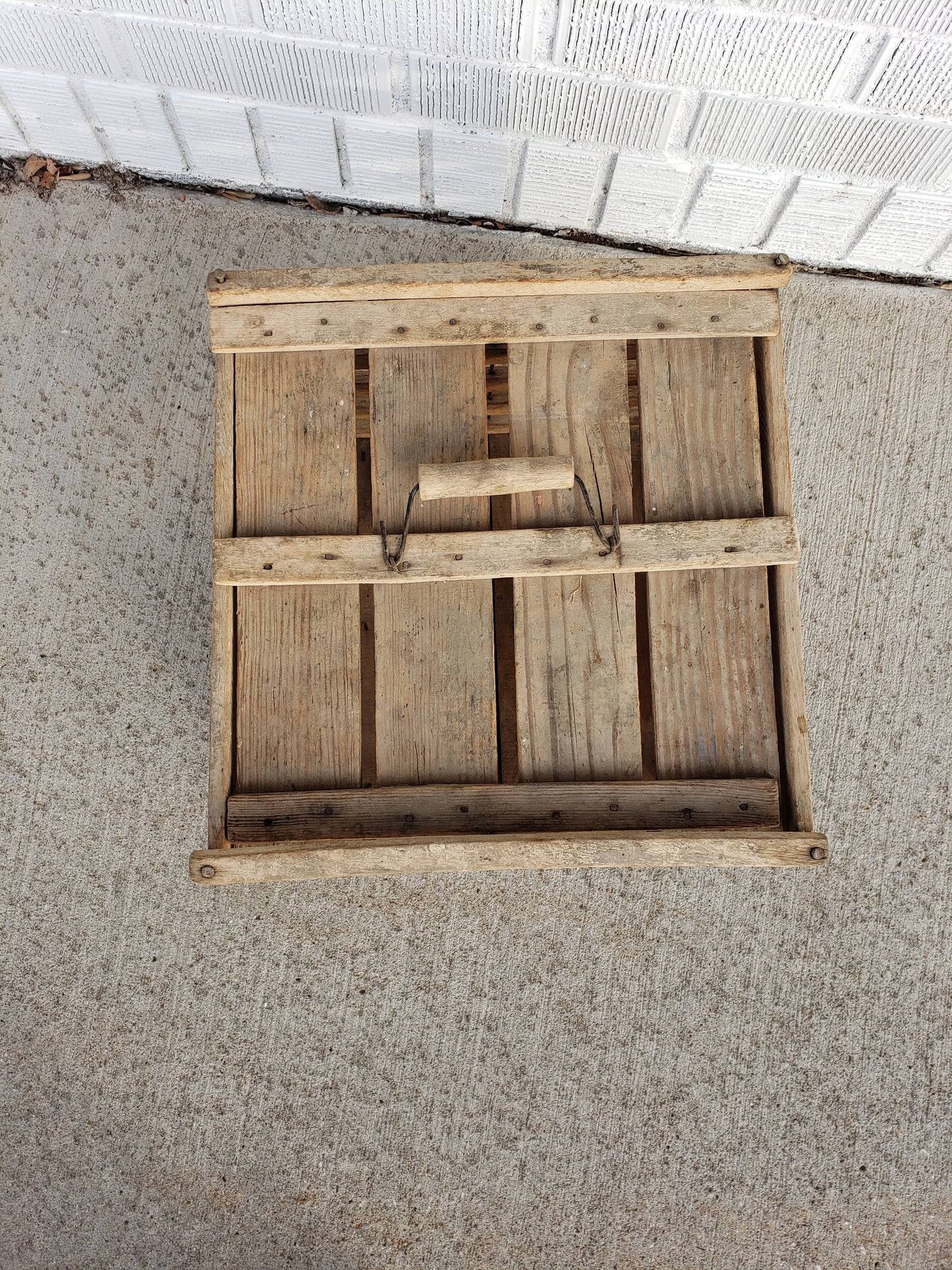 Square vintage lobster trap with handle