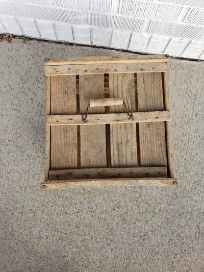 Square vintage lobster trap with handle