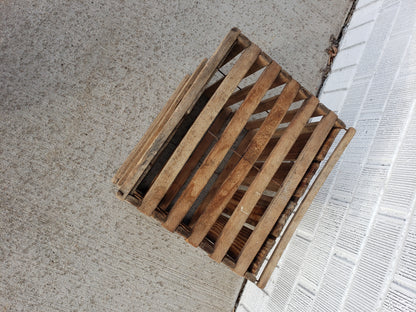 Square vintage lobster trap with handle