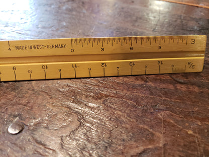 3 Sided ruler GERMANY (pearwood)