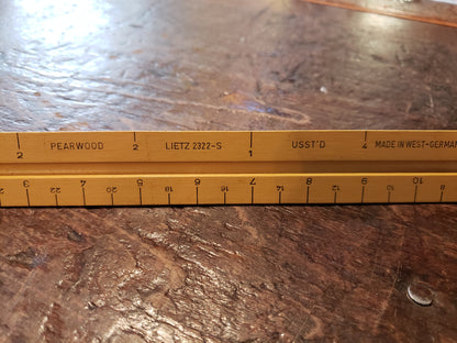 3 Sided ruler GERMANY (pearwood)