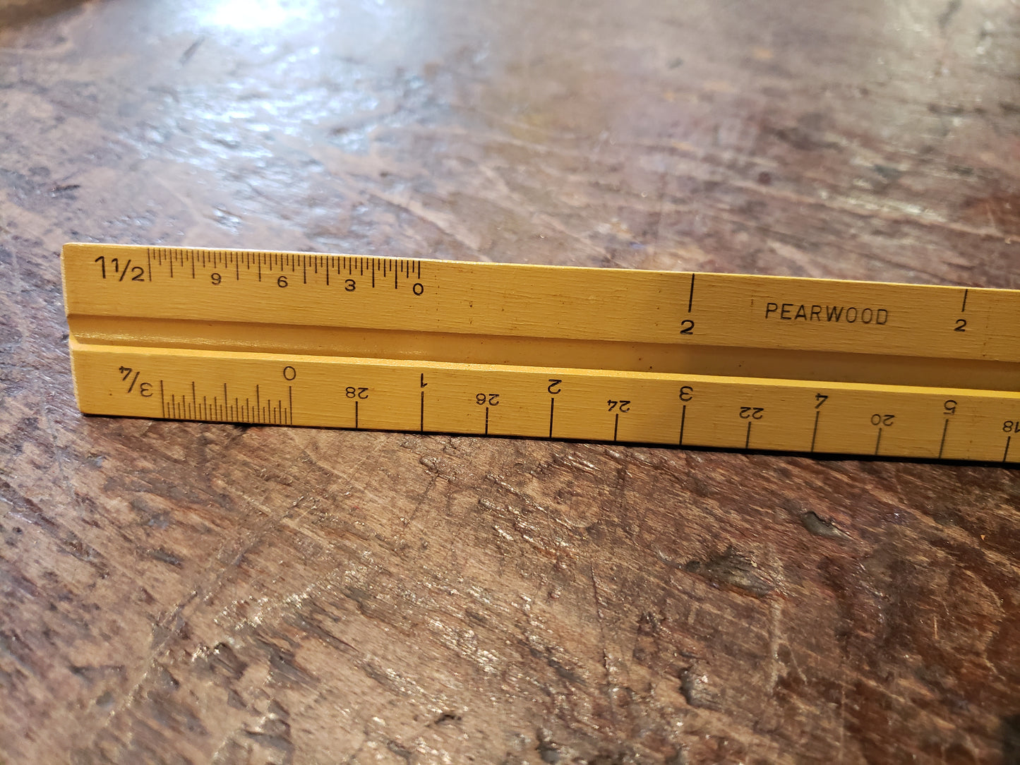 3 Sided ruler GERMANY (pearwood)