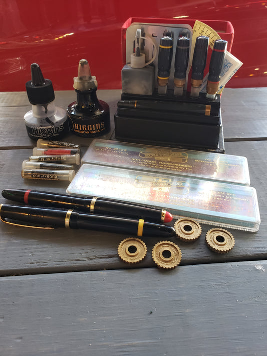 Vintage KOH-I-NOOR RAPIDOGRAPH Engineering Drafting Pen Set & extras