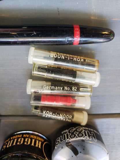 Vintage KOH-I-NOOR RAPIDOGRAPH Engineering Drafting Pen Set & extras