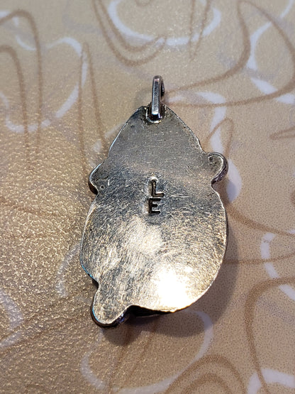 Turquoise and sterling Feather pendant