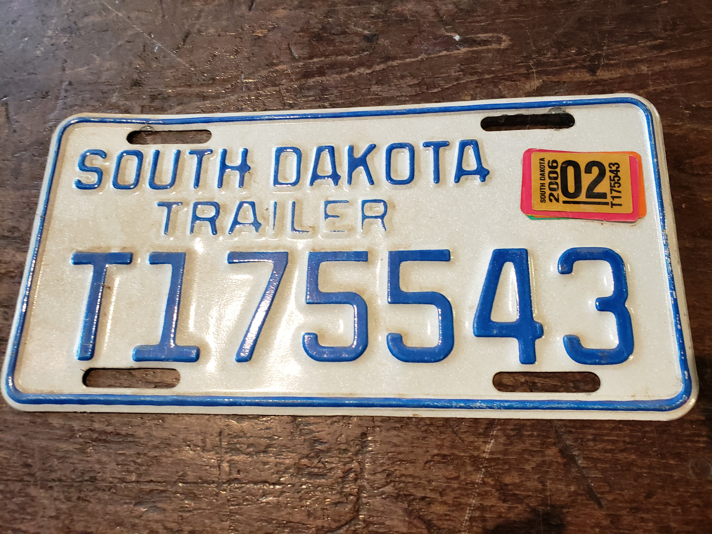 2006 South Dakota Trailer license plate #T175543
