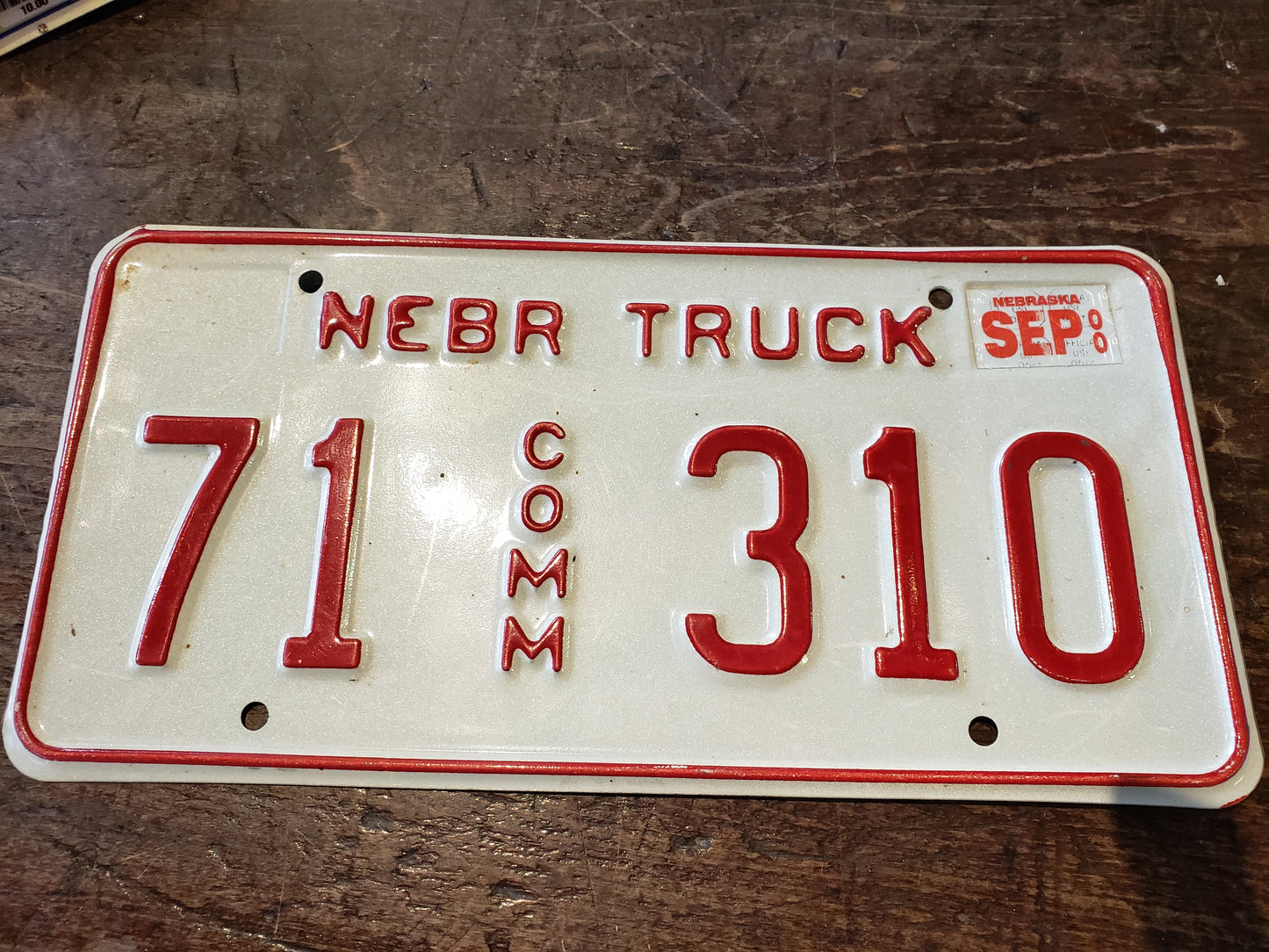 2000 Nebraska Commercial license plate #71 310