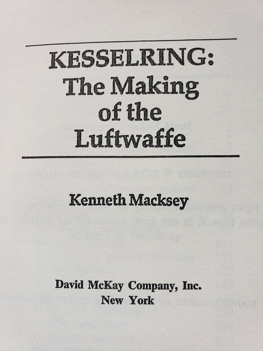 Kesselring The making of the Luftwaffe (1978) Macksey