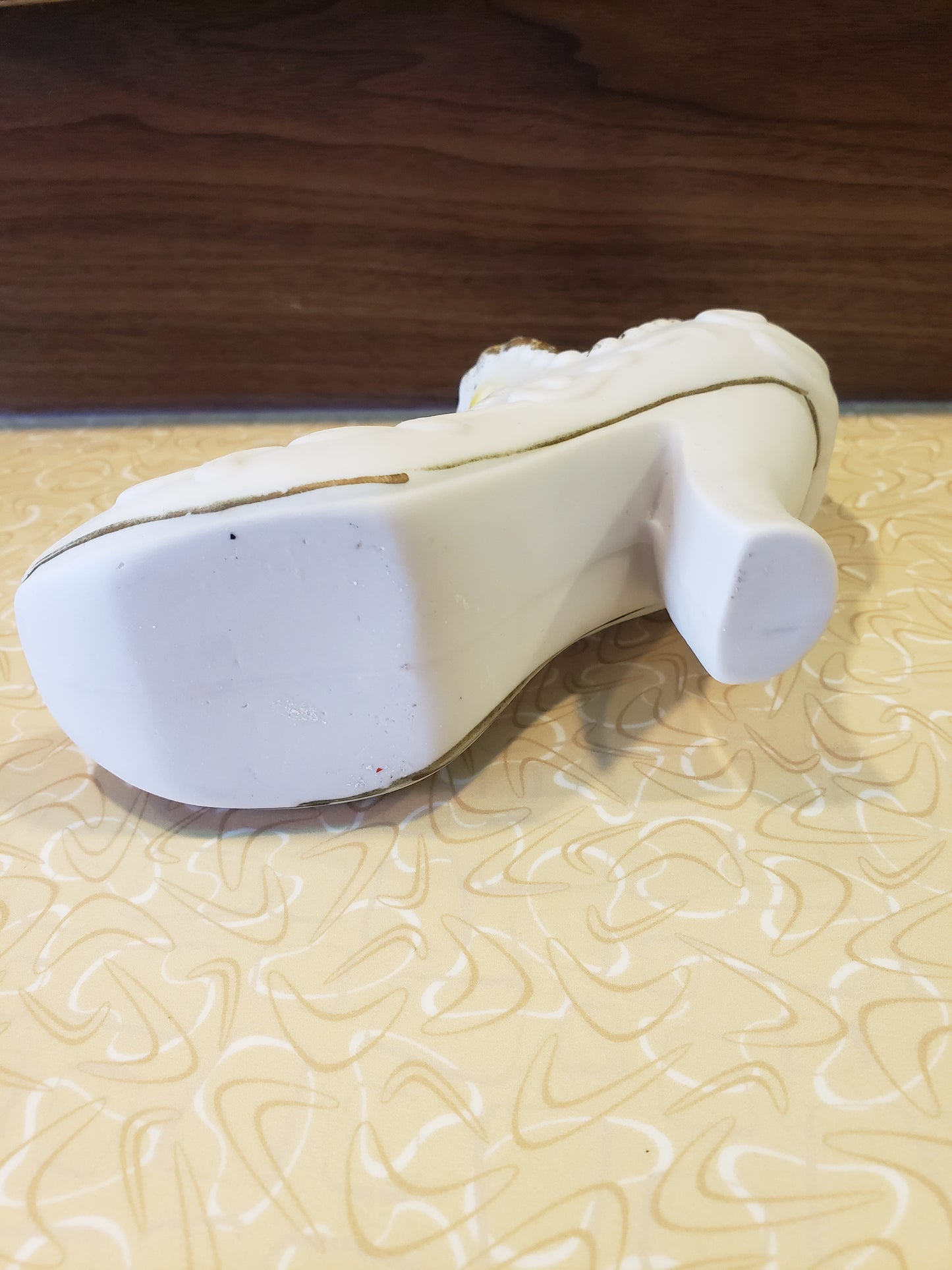 White floral porcelain shoe