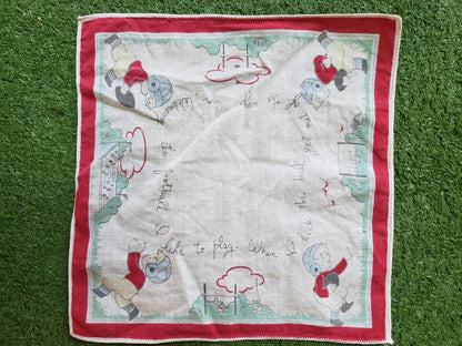 Vintage Football Themed Child's handkerchief