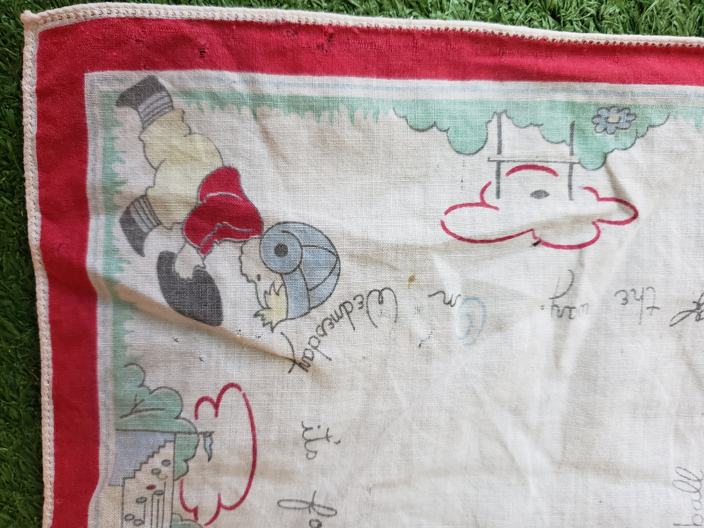 Vintage Football Themed Child's handkerchief