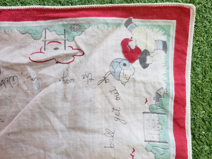 Vintage Football Themed Child's handkerchief