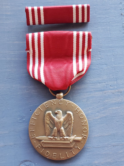WWII Good Conduct Metal ribbon and Bar