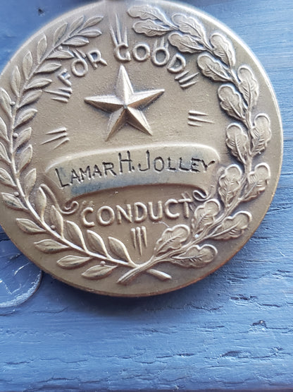 WWII Good Conduct Metal ribbon and Bar