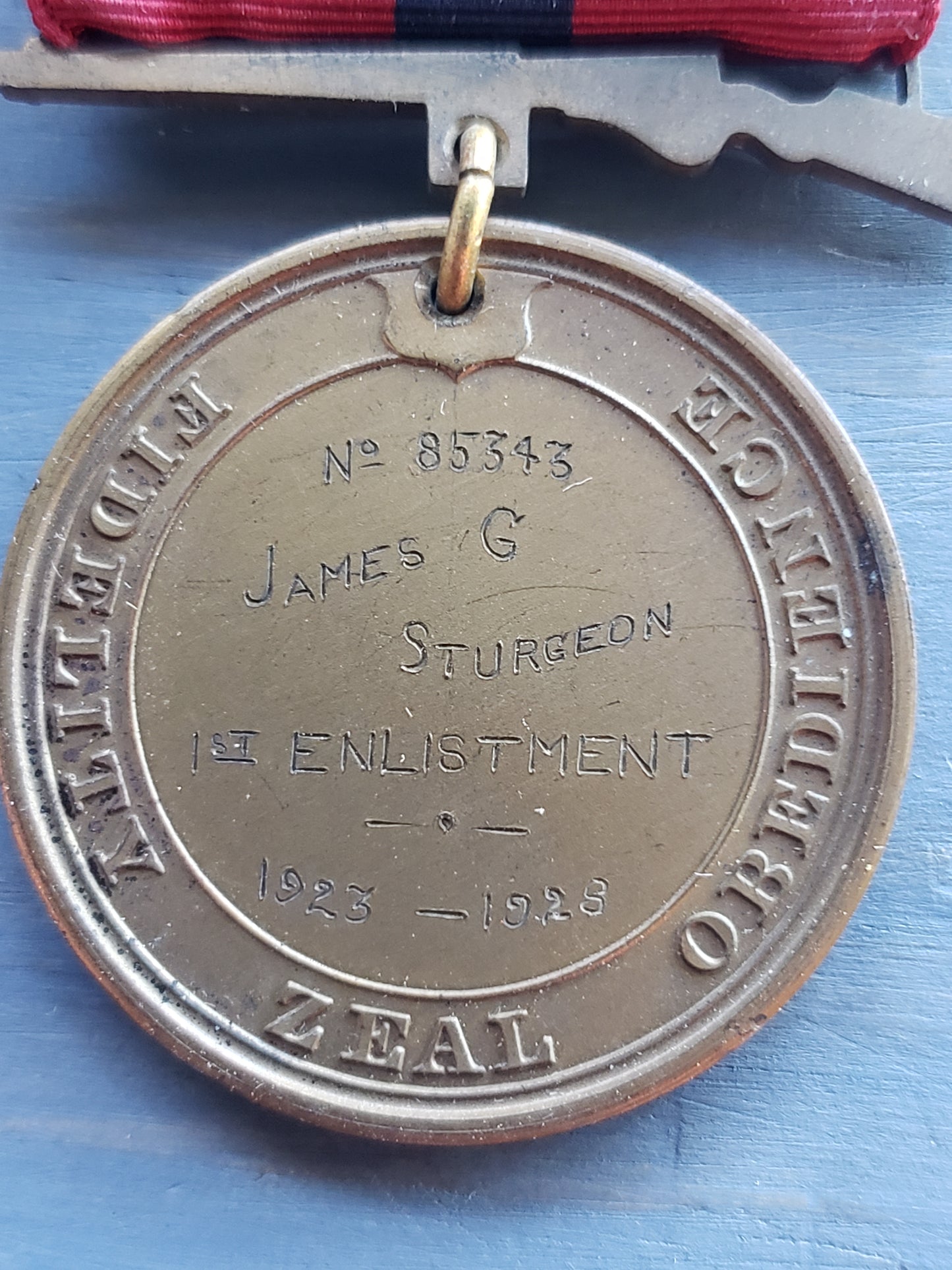 1928 USMC Good Conduct Medal James G. Sturgeon